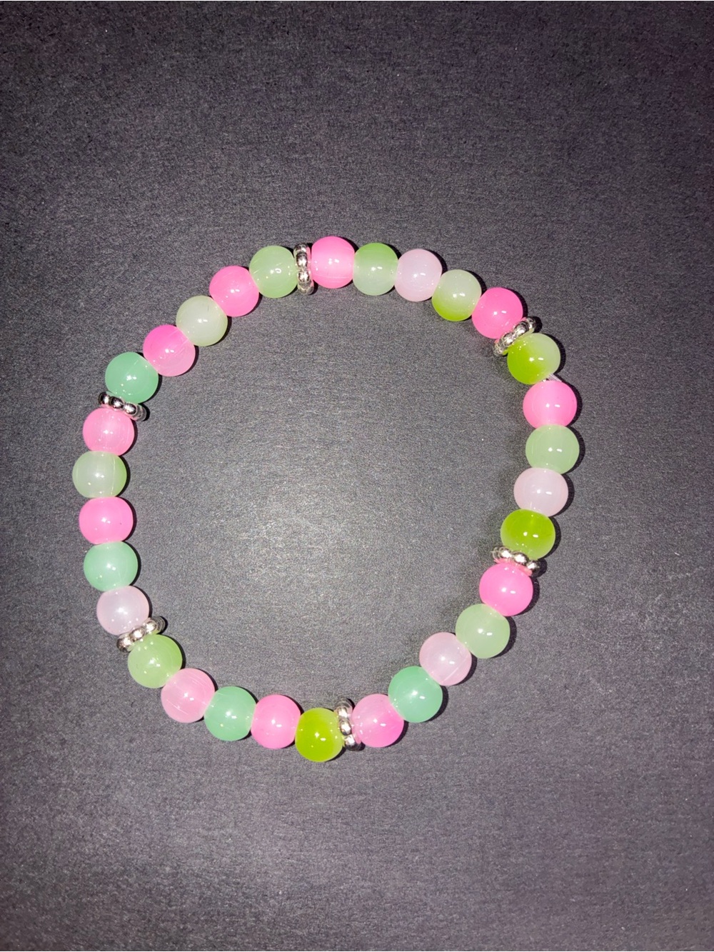 Pink and green Y2K bracelet